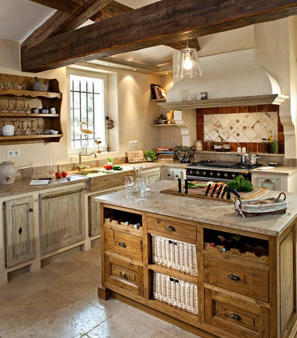 Деревенский прованс в кухне «Rhone-Alpes» - фото