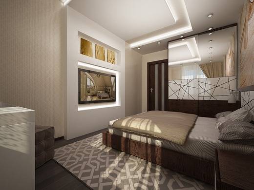 Успешный дизайн прямоугольной спальни 16 кв м: стилевые направления - фото