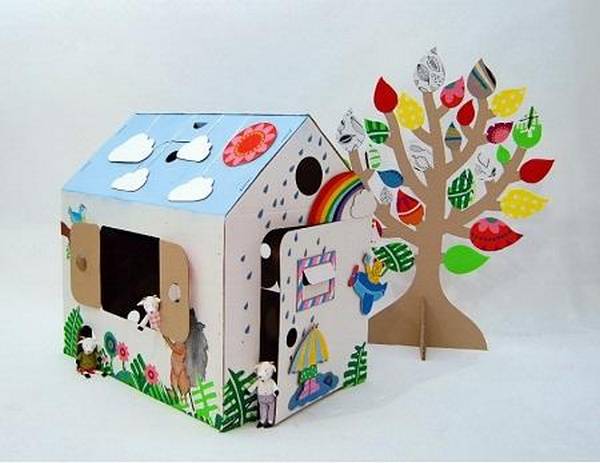 Уютный домик из картона: мастерим вместе с детьми с фото