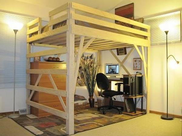 Высокая кровать-чердак: 3 достоинства двухъярусной мебели - фото