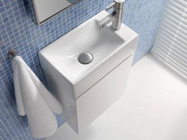 Маленькая раковина в туалет : 7 видов материала - фото