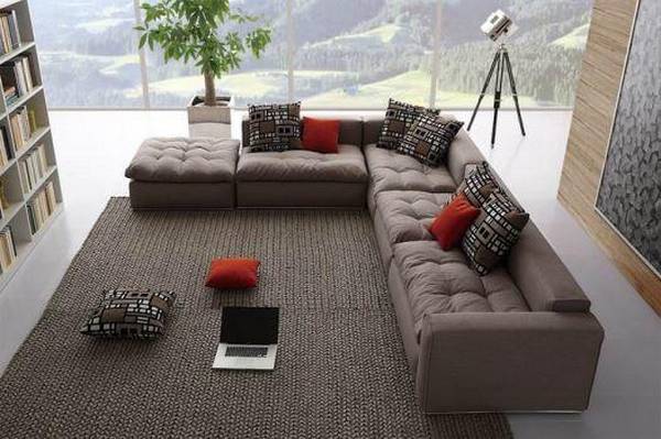 Удобные модульные диваны для гостиной: 4 разновидности - фото