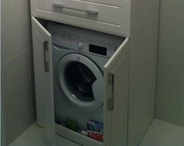 Использование шкафа для стиральной машины: 4 преимущества с фото