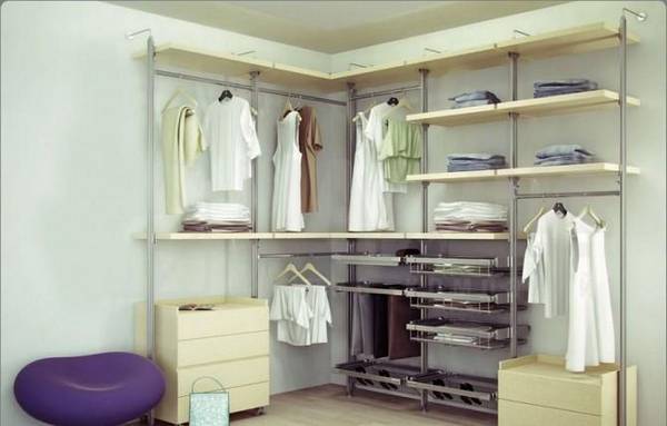 Стеллажи для гардеробной комнаты: виды конструкции и советы по выбору с фото