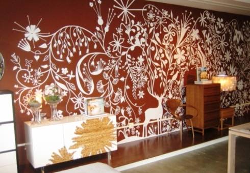 Трафареты для покраски стен: изготовление и применение с фото