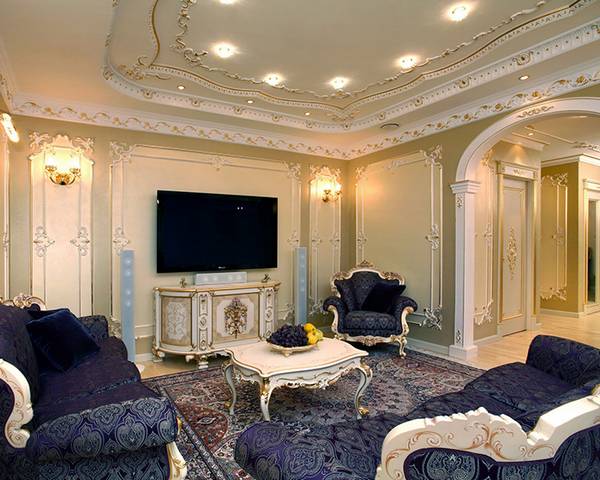 Интерьер зала в стиле барокко: фото и 5 условий для его создания - фото