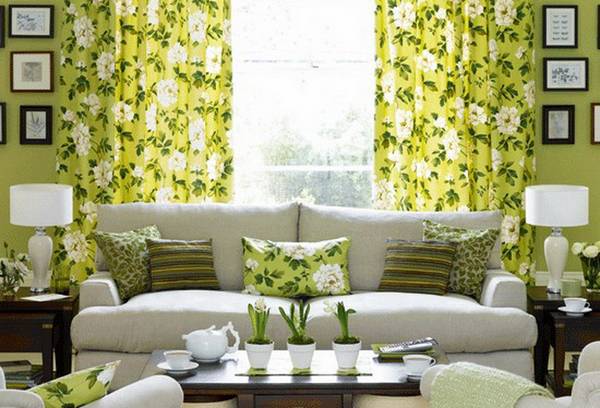 Как правильно подобрать зеленые занавески или шторы для декорирования спаль ... - фото
